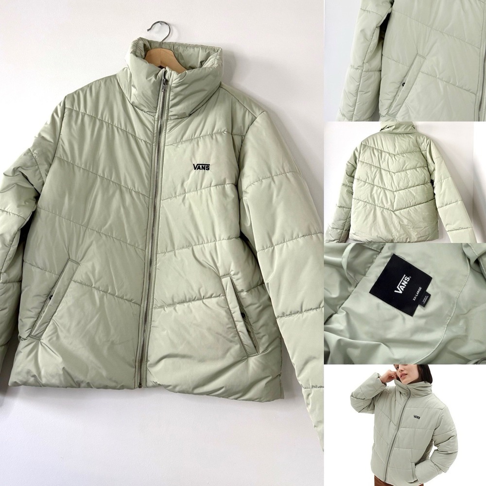 VANS WOMEN'S FOUNDRY PUFFER Mountain Jacket Sea Foam Green‎ XXL